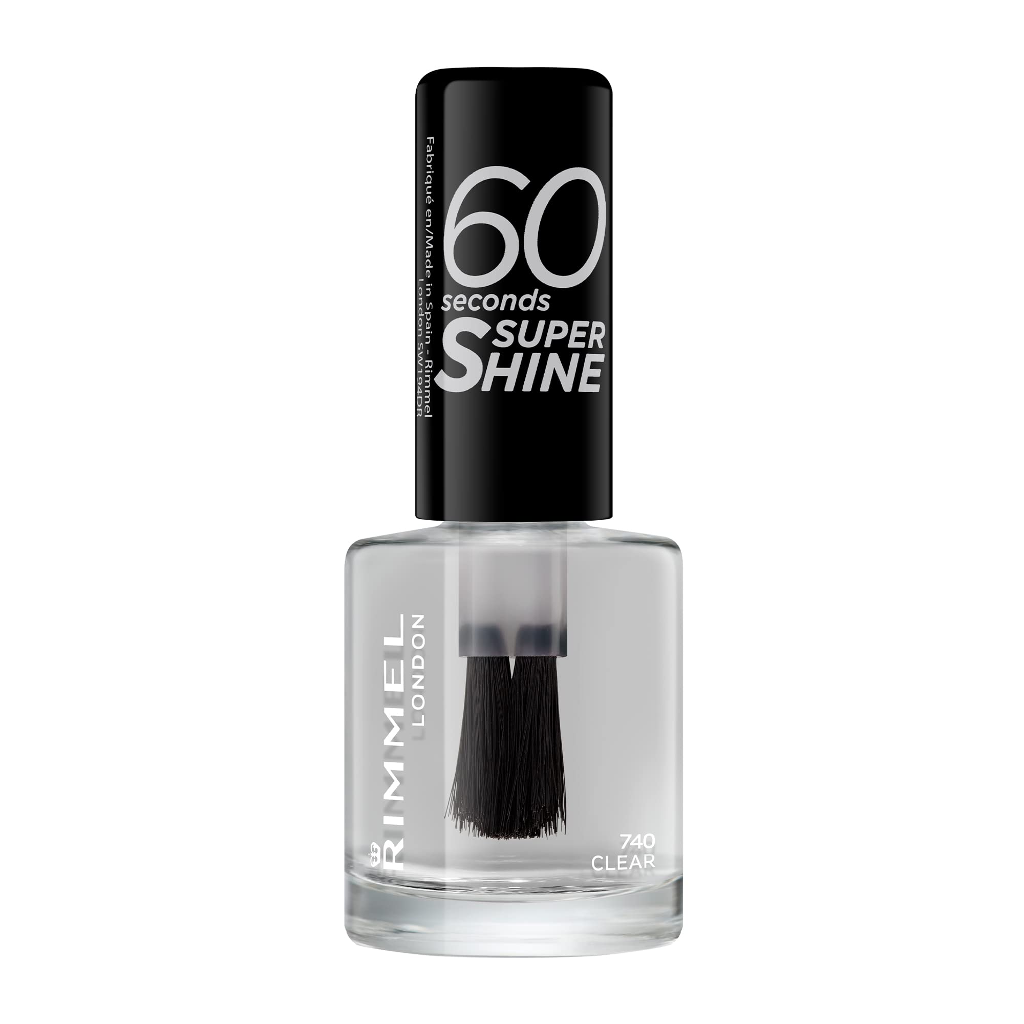 Rimmel 60 Seconds Super Shine Nail Polish, 740 Clear, Quick-Dry Nail Polish, Ult