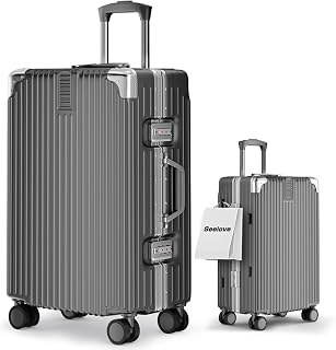 Seelove Suitcase, Carry Case, Carry-on on Airplanes, ABS + PC, Shockproof, Large Capacity, Ultra Lightweight, Carry Bag, S/M/L, 360° Rotation, Quiet, Stylish, Luggage Suitcase, Caster, TSA Lock