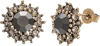 Burgandy Earrings For Women Vintage Earrings Red/Green/Black/Gold Austrian Crystal Studs Earrings