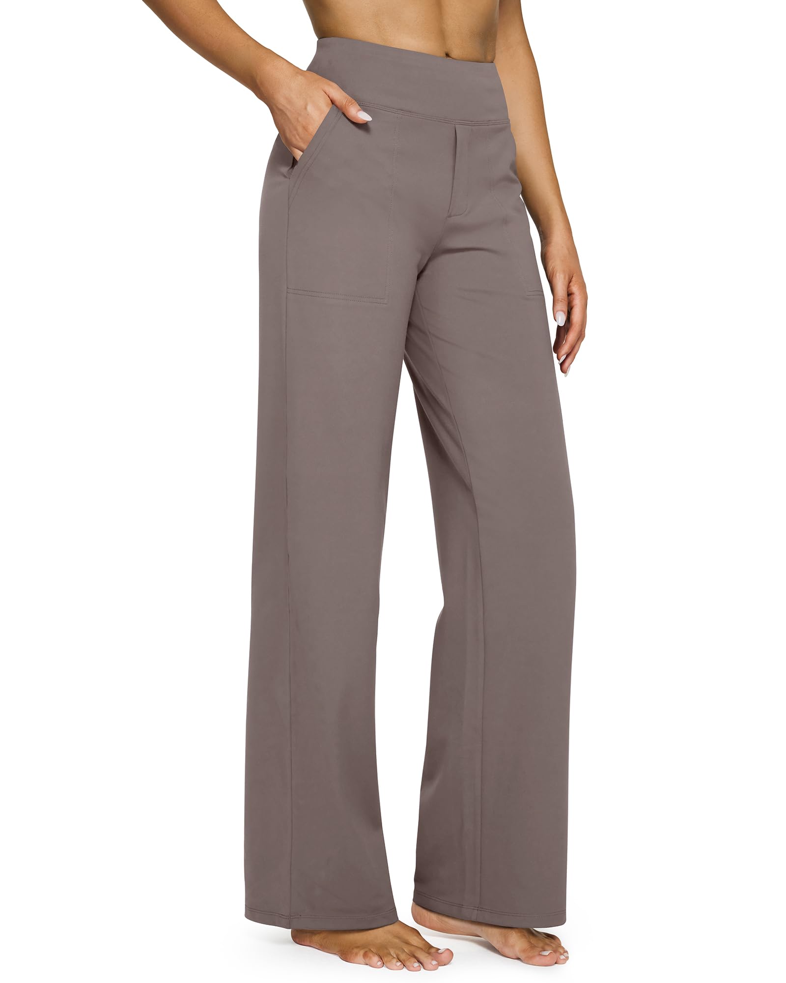 G4Free Women's Wide Leg Sports Trousers with Pockets Casual Bootcut Wide Yoga Pa