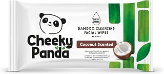 The Cheeky Panda Bamboo Make-Up Wipes | With Coconut Fragrance | 25 Facial Cleansing Wipes | Biodegradable | Super Gentle & Sustainable | Wet Wipes for Makeup Removal