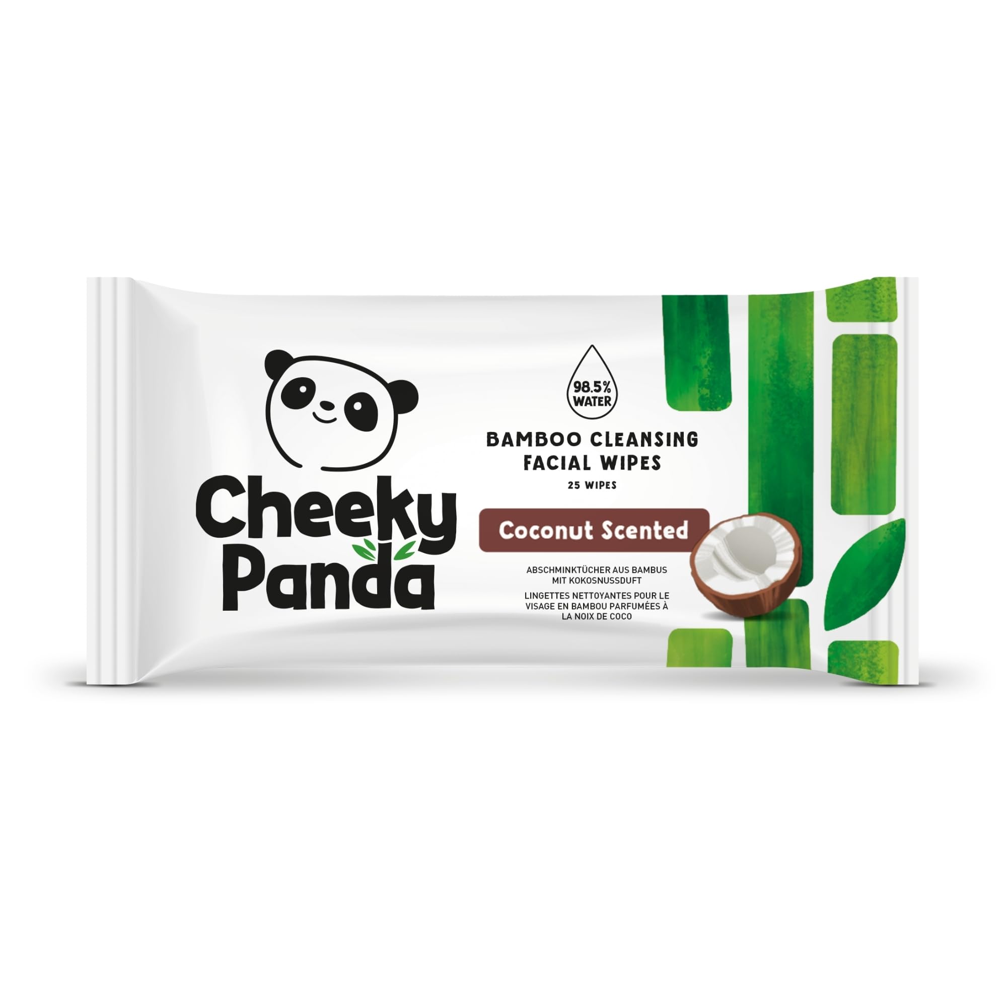 The Cheeky Panda Bamboo Make-Up Wipes | With Coconut Fragrance | 25 Facial Clean