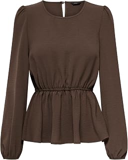 Only Onlmette Dar L/S O-Neck Top Noos Wvn T-Shirt for Women
