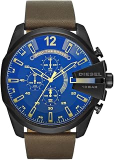 Diesel Mega Chief Series Herrenuhr, Chronographenwerk mit Lederarmband
