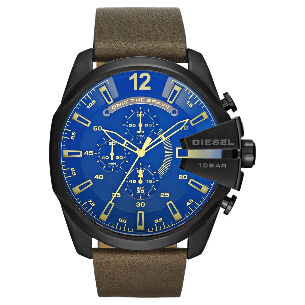 Diesel Mega Chief Series Herrenuhr, Chronographenwerk mit Lederarmband
