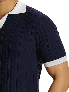 Polo Shirt Men Casual Short Sleeve Knitted Sweater Slim Fit Color Block Collar Summer Tops Breathable Soft Knit Fabric for Men