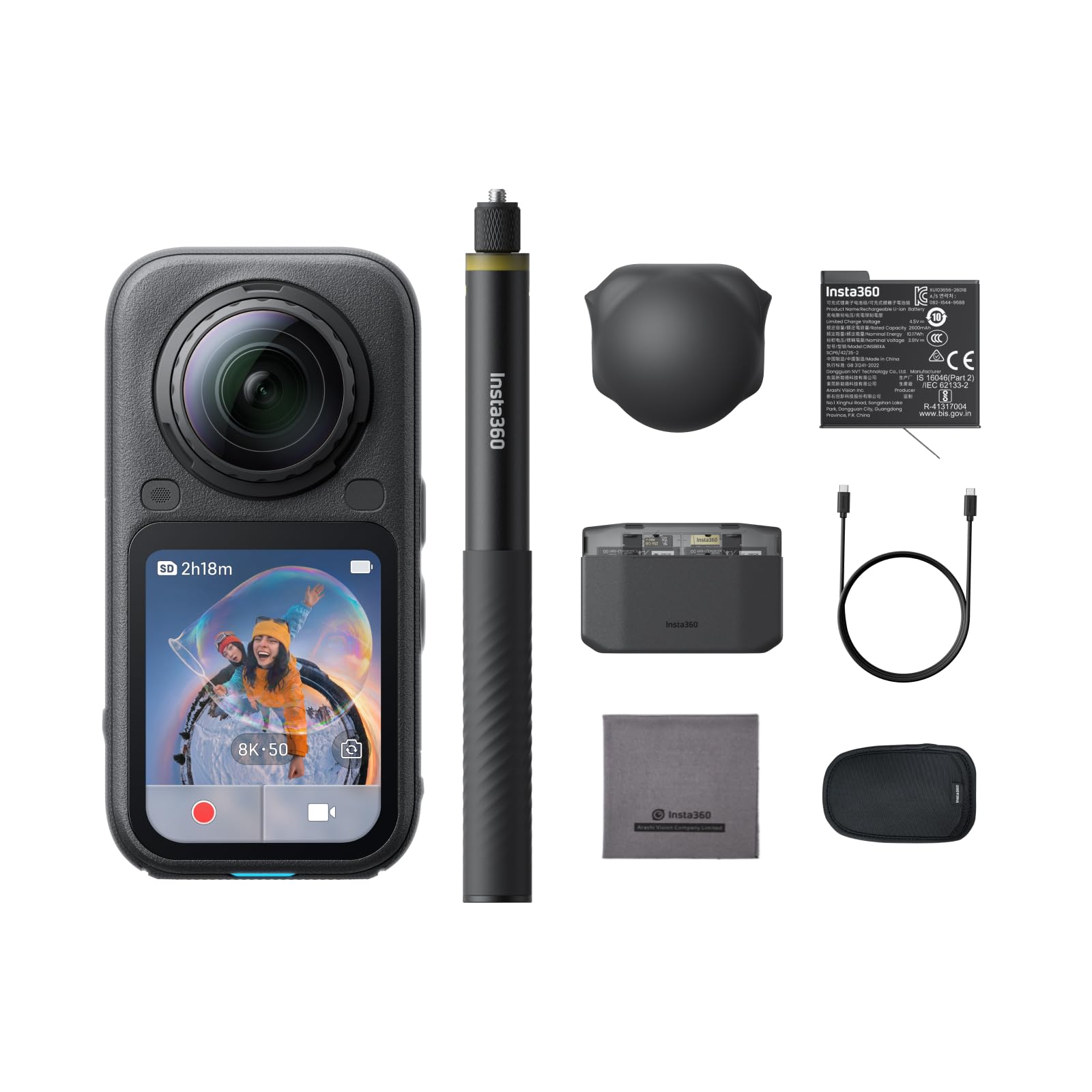 Insta360 X6 Essentials Bundle - 8K 360 Camera with 1/1.1'' Sensors | Action Came