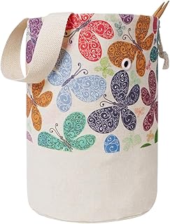 TOGETRUE Yarn Bag, Knitting Crochet Bag, Portable Yarn Storage Bags Organizer for Crocheting Project, Store Skein Ball, Short Knitting Needle (Medium, Butterfly)