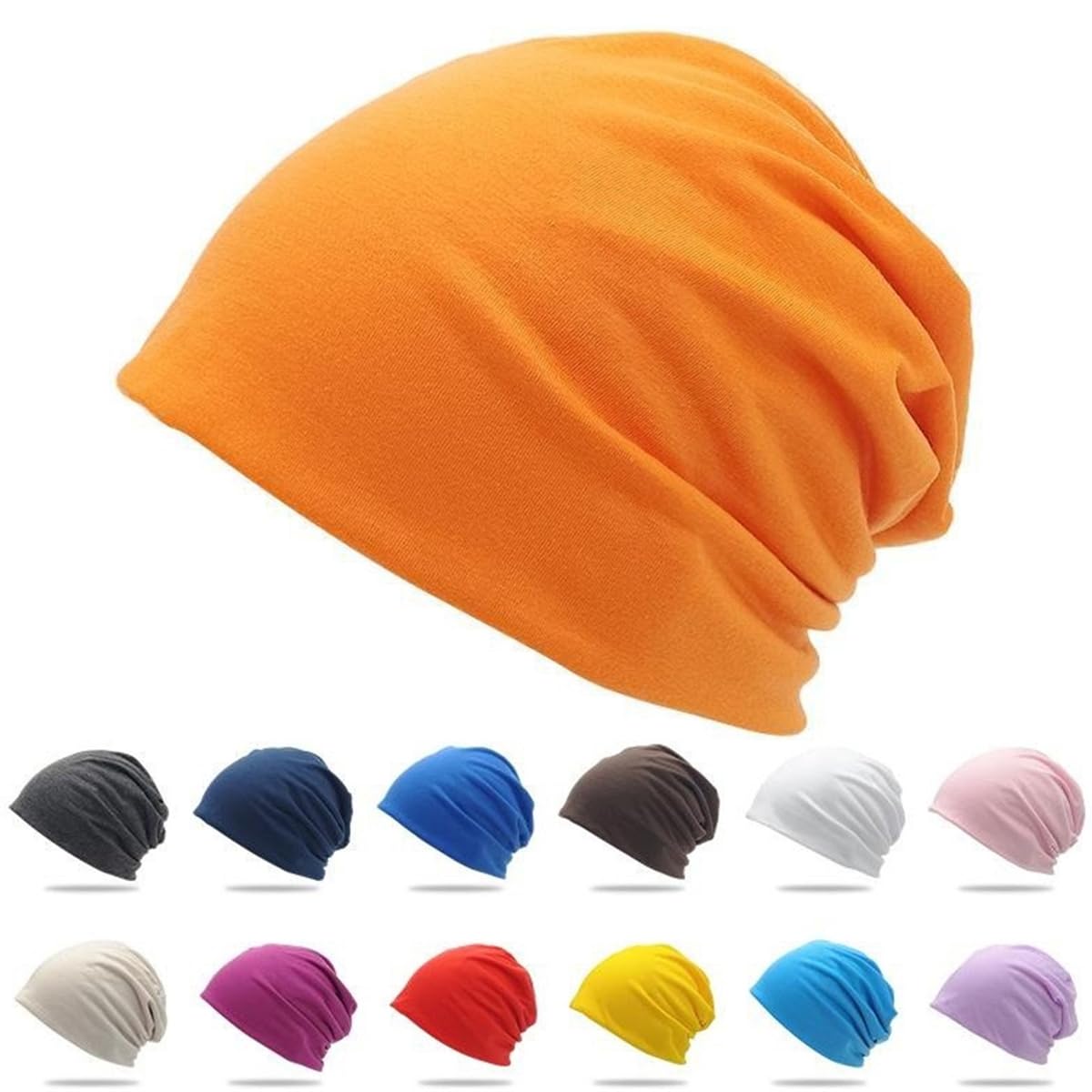 Cotton Slouchy Beanie Hat Candy Colour Chemo Skull Cap Men Women Caps