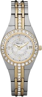 Relic by Fossil Women's Queen's Court Analog-Quartz Dress Watch with Stainless Steel Strap, Silver, 12 (Model: ZR11775)
