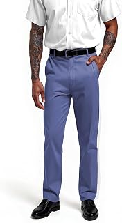 COOFANDY Men's Casual Plain Leisure Cotton Flat Front Chino Trousers
