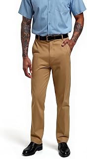 COOFANDY Men's Casual Plain Leisure Cotton Flat Front Chino Trousers