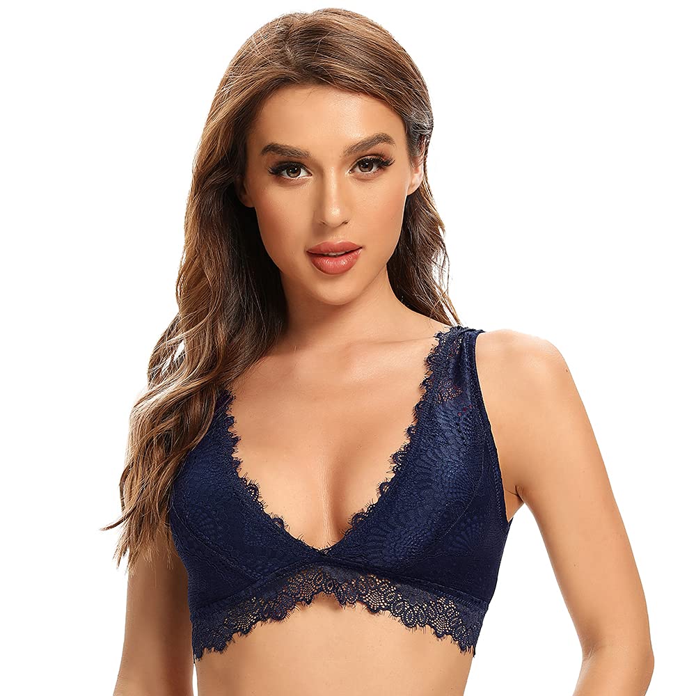 SHEKINI 6071 Women's Bra without Underwire Lace Bralette Removable Pad Lingerie 