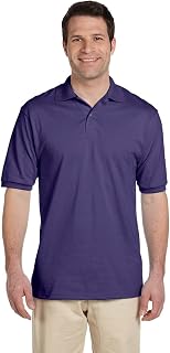 Jerzees Men's Polo Shirts Short Sleeve Cotton Blend Two Button Closure Regular Fit Sizes S-5X Polo Shirt