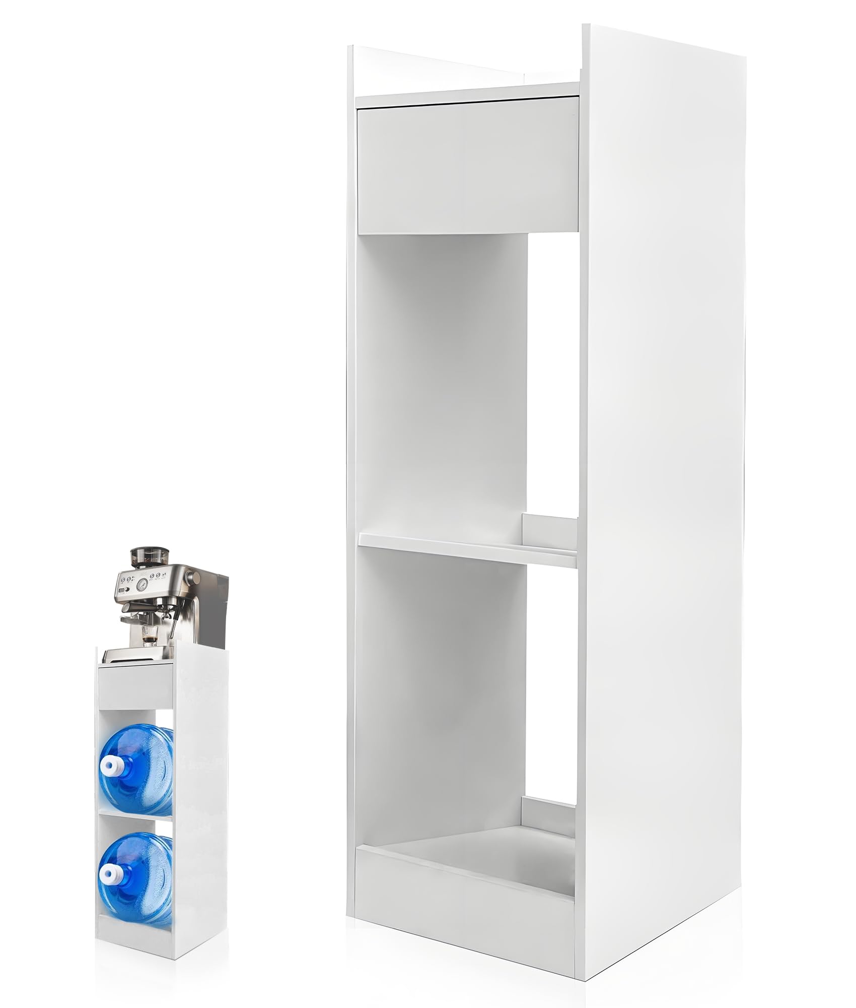 Wood Water Dispenser Stand 5 Gallon, 3-Tier Water Jug Holder with Drawer | for H