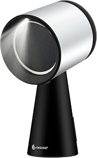AMZCHEF Portable Range Hood, 3-Speed Desktop Exhaust Vent Fan，Black | Desktop kitchen vent fan with large oil cup, washable aluminum filter. Low-noise, 3 speeds. Ideal for indoor BBQ,RV