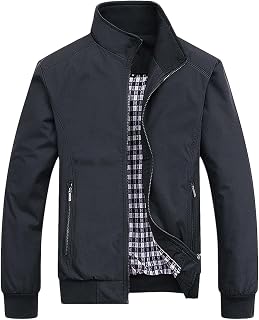 Men's Summer Jacket, Lightweight Bomber Jacket, Plain Zip Up Jacket, Lightweight Leisure Transition Jacket with Zip Pockets, Long Sleeves, Summer Outdoor Sports Jacket, Casual Jacket, Blouson