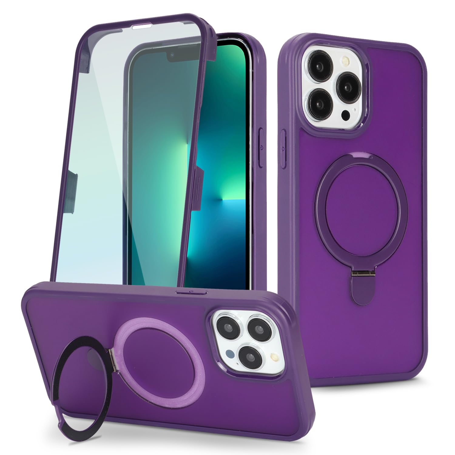 Magnetic for iPhone 13 Pro Max/12 Pro Max Case,Dark Purple