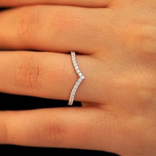 1Pcs 925 Silver CZ V Shape Ring Fashion Fine Jewelry for Women Birthday Gifts Dating Daily Wear Gifts for Mom