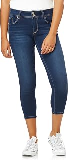 WallFlower Women's Ultra Crop Mid-Rise Insta Soft Juniors (Standard and Plus) Jeans