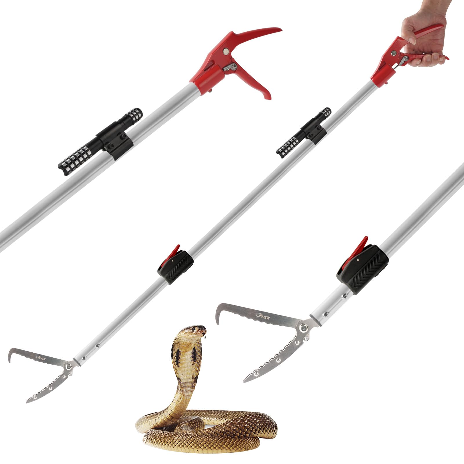 Smarkey 86 inch Snake Catcher Tongs Grabber Traps Stick Hook Bite Kits Tool | fo