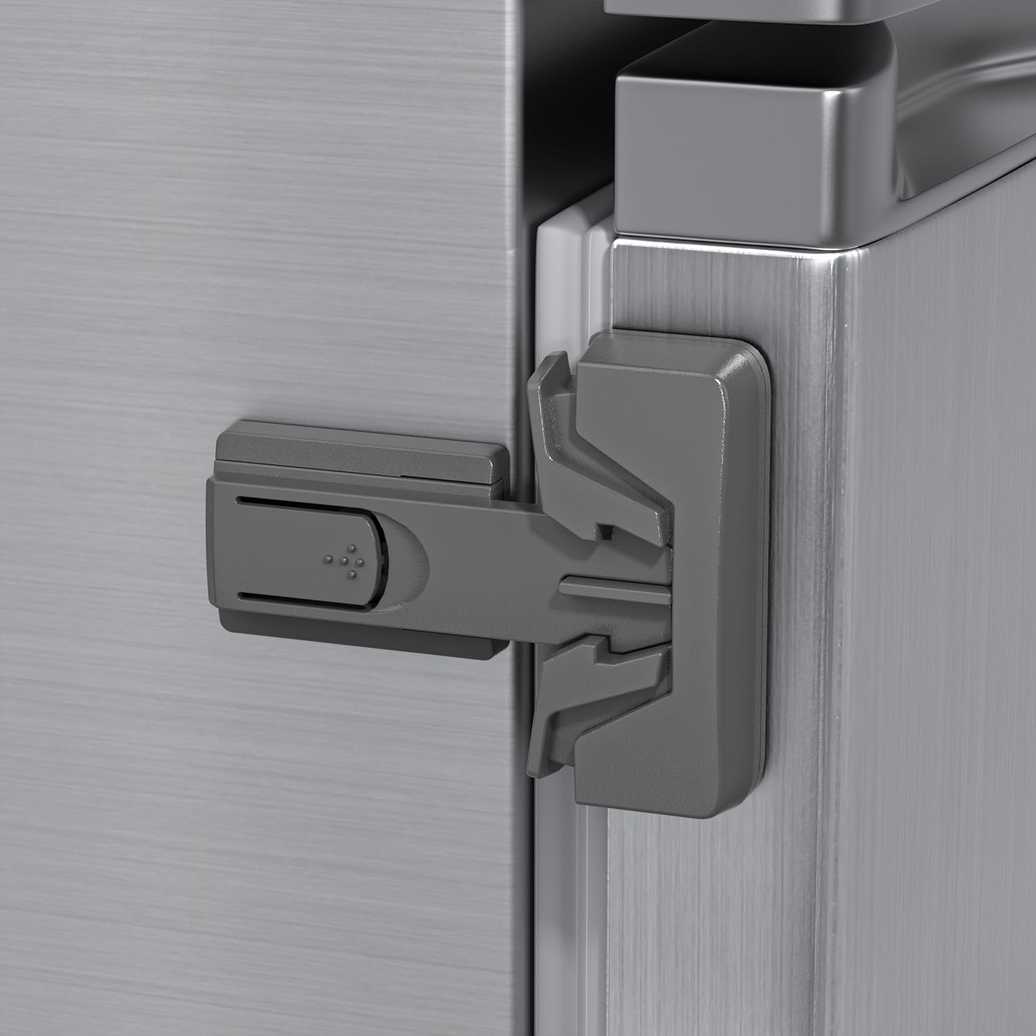Yunkey Child Safety Fridge Lock, Auto-Lock, Gray, 1-Pack | 3M adhesive with clea