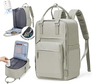 SZLX Vacuum Backpack with Pump Hand Luggage 40x30x20 Ryanair Vueling Wizzair Backpack Travel Cabin Airplane 40x20x25 Women Travel Bags Men Travel Suitcases with Shoe Compartment, C68-Greyish Brown