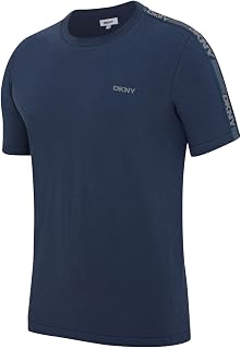 DKNY Penguins Men's T-Shirt | Designer Loungewear Short Sleeve 100% Cotton Top with Branded Side Stripe and Rounded Neck | Available in Black, White or Navy