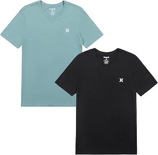 Hurley 2 Pack Cotton Crewneck Short Sleeve T-Shirt Pack of 2 Men's Short-Sleeved Crew Neck Cotton T-Shirts