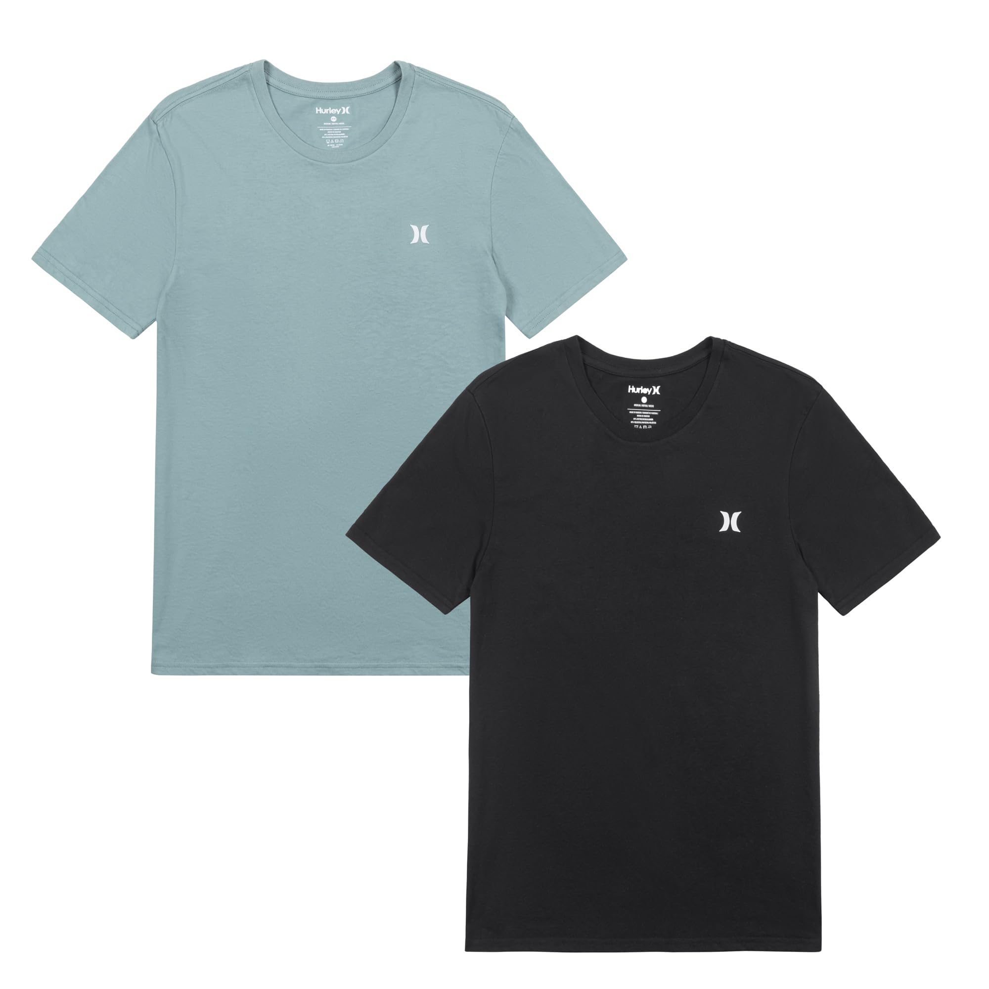 Hurley 2 Pack Cotton Crewneck Short Sleeve T-Shirt Pack of 2 Men's Short-Sleeved