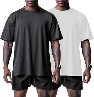 Muscle Killer 1/2pack Men's Gym Workout Dry Fit Short Sleeve Athletic Fitness Crew Neck Casual Loose Fit T-Shirt