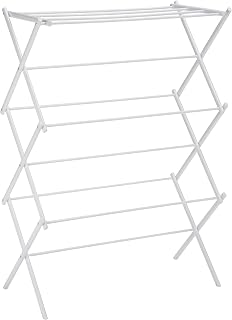 Amazon Basics Foldable Portable Clothes Drying Rack for Indoor Air Drying, Collapsible Design, 14.5" D x 29.5" W x 41.8" H, White