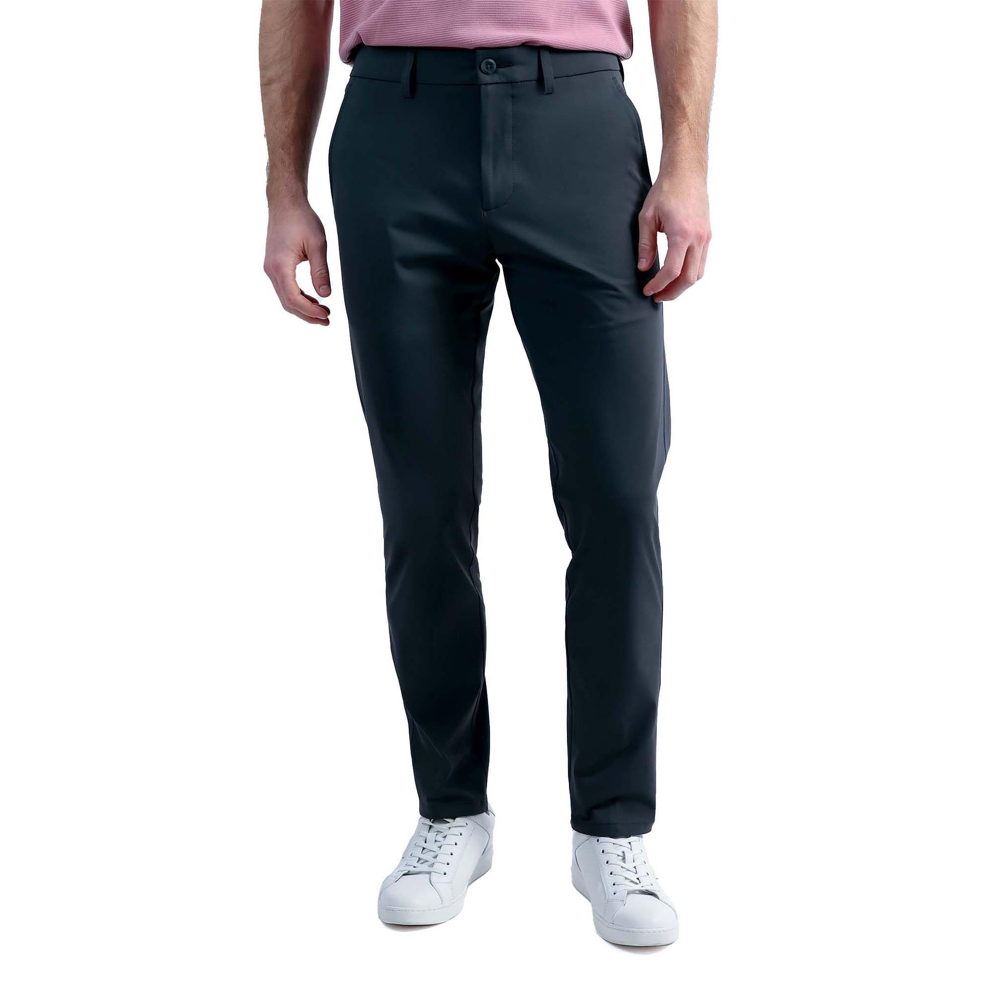 Haggar Men's Sport Travel Performance Straight Fit Flat Front Stretch Casual Pan