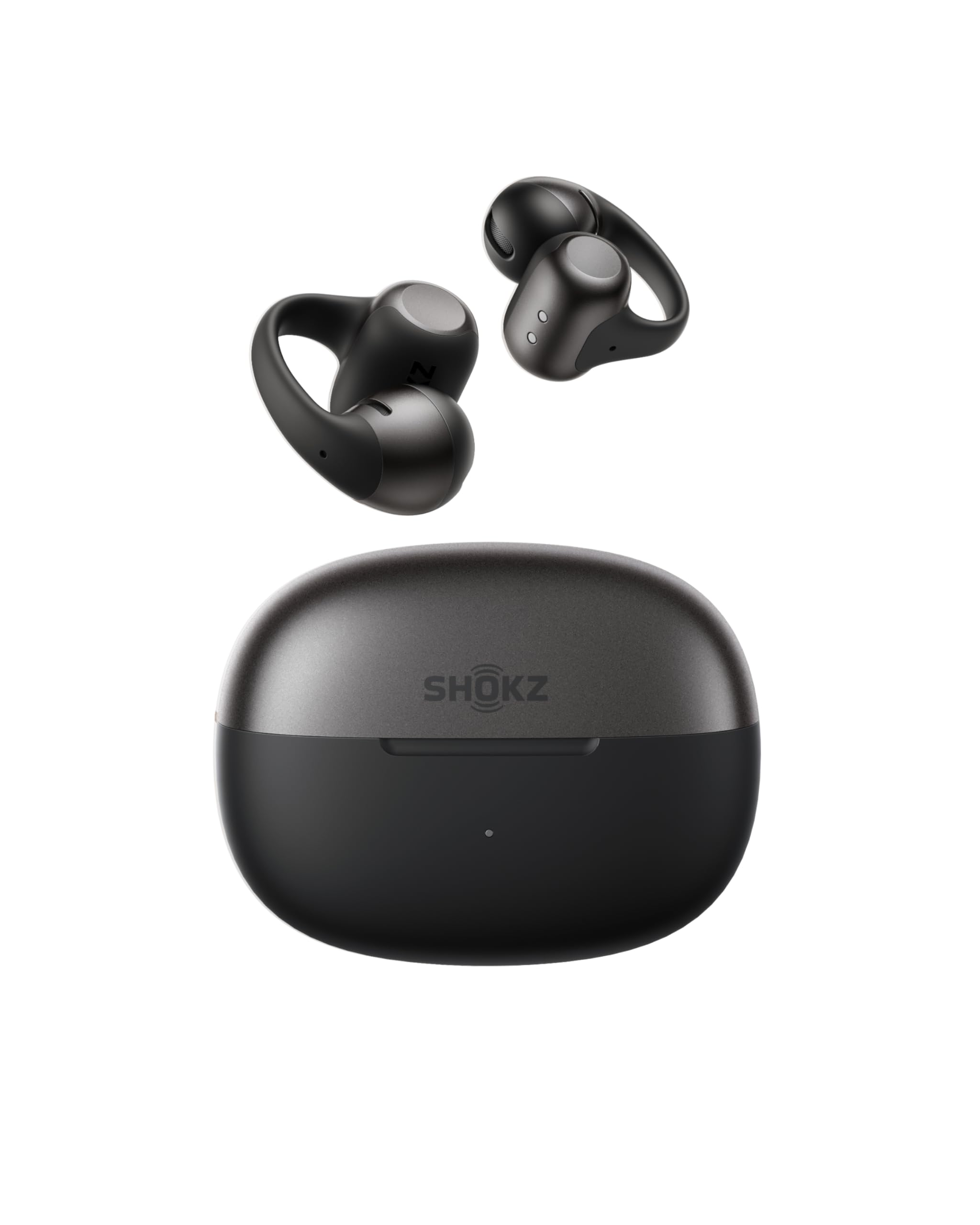 SHOKZ OpenDots 2 Open-Ear Clip-On Earbuds, Black, Dolby Audio, 3 Mics | Rich bas