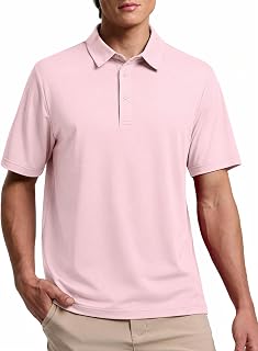 MIER Mens Golf Polo Shirt Short Sleeve Sun Protection Outdoor Sports Quick Dry