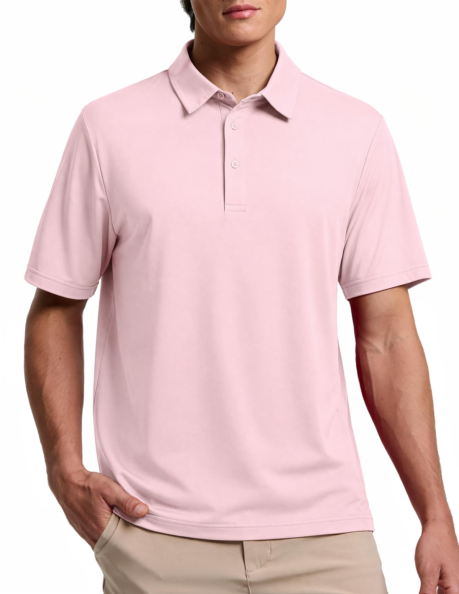 MIER Mens Golf Polo Shirt Short Sleeve Sun Protection Outdoor Sports Quick Dry