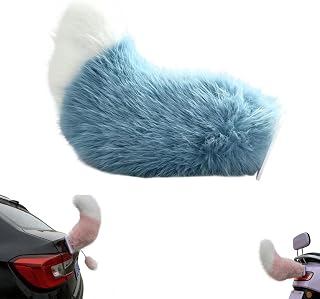 Remote Control Electric Car Tail, Cute Fuzzy Moving Tail for Cars, Motorcycles, Bicycles, Rechargeable Wagging Tails for Car Exterior Decoration, Cosplay Accessory (Blue)