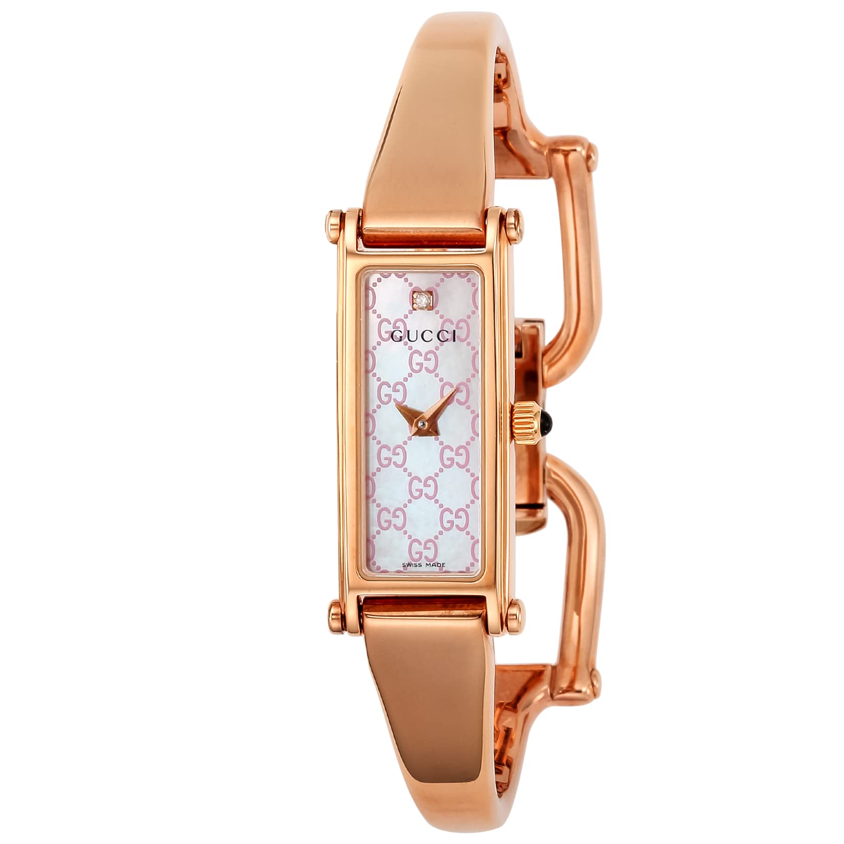Gucci Watch 1500 Pink Pearl Dial Stainless (Pgpvd) Case / Belt Diamond Ya015559