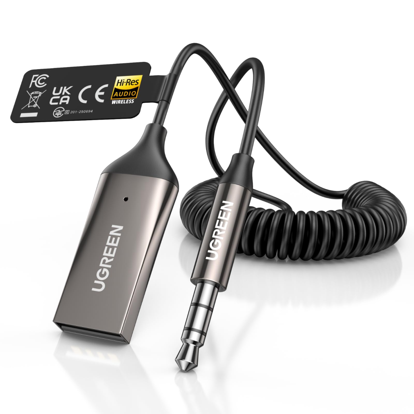 UGREEN 3.5mm Aux to Bluetooth 6.0 Car Adapter with LDAC, for Auto Car | Bluetoot