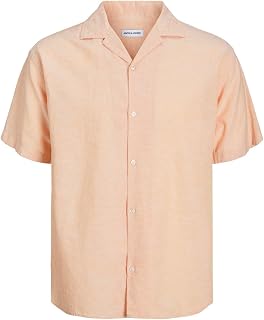 JACK & JONES Herren Jjlinen Resort Shirt Ss Hemd (1er Pack)