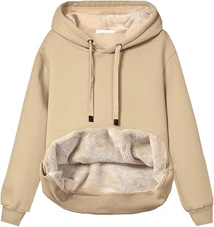 Womens Winter Hoodies Warm Fleece Sherpa Lined Pullover Hooded Sweatshirt
