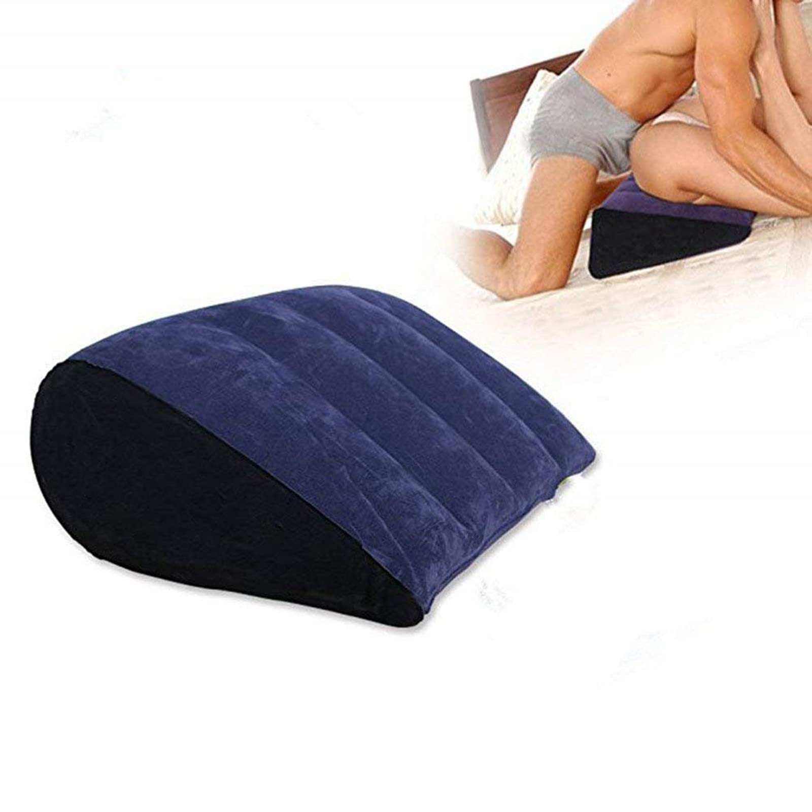 KIPETTO Inflatable Triangle Pillow PVC Flocking Travel Pillow Magic Cushion Body