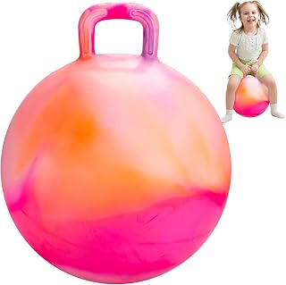 INPODAK Hopper Ball 18 Inch Bouncy Ball with Handle for Kids, Hippity Hop Jumping Bounce Hopping Toy for Boys Girls Ages 3-6 Includes Pump and Gift Box Great Gift for Birthday