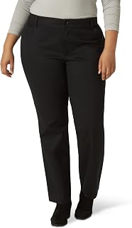 Lee - Plus Size Wrinkle Free Relaxed Fit Straight Leg Pant, Women's Trousers