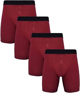 ZLYC Men's Long Leg Cotton Boxer Shorts Underwear