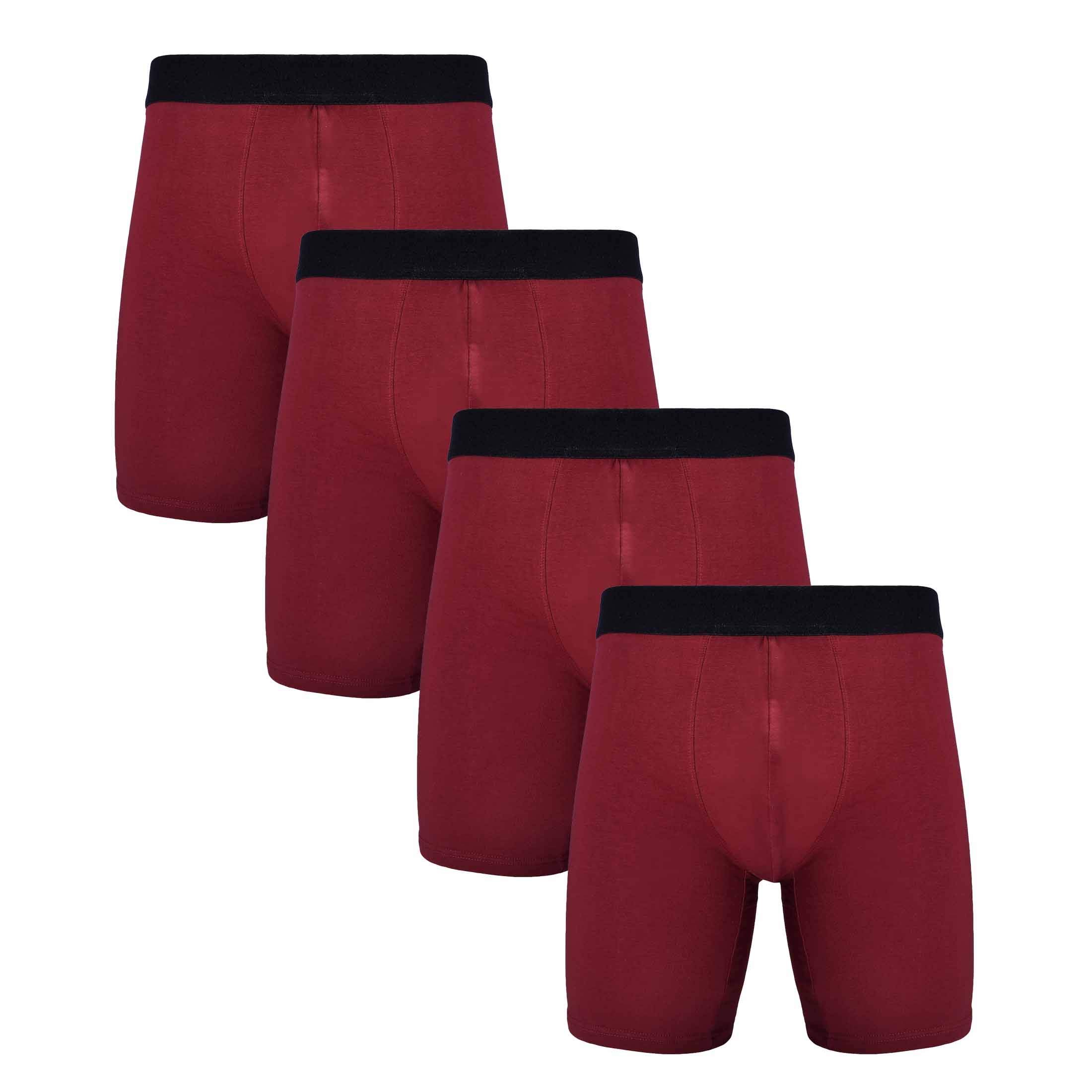 ZLYC Men's Long Leg Cotton Boxer Shorts Underwear