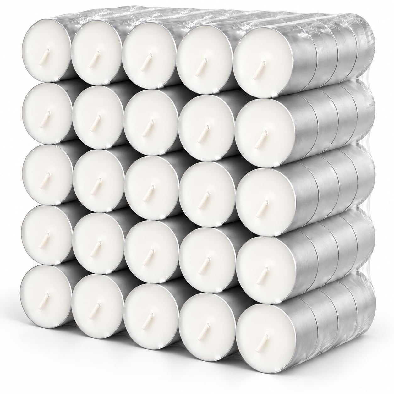 Unscented 8-Hour Tea Light Candles, 100 Pack, Cotton Wicks | Long-burning unscen