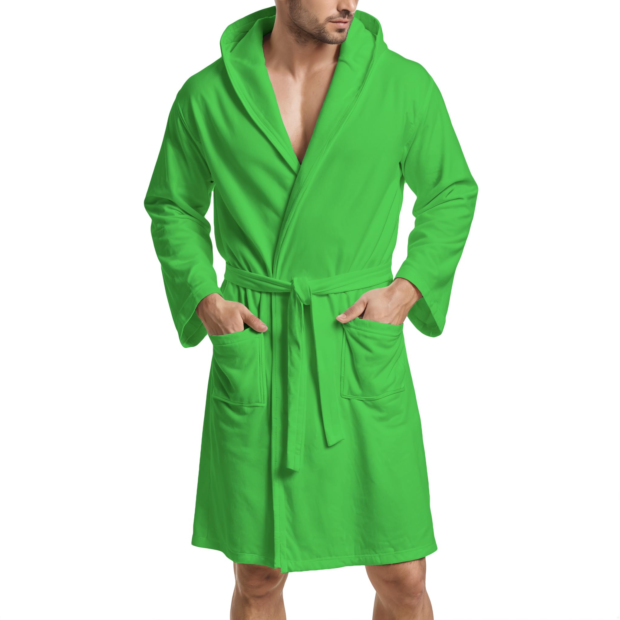 PETTI Artigiani Italiani Men's and Women's Microfibre Bathrobe with Hood, Pocket