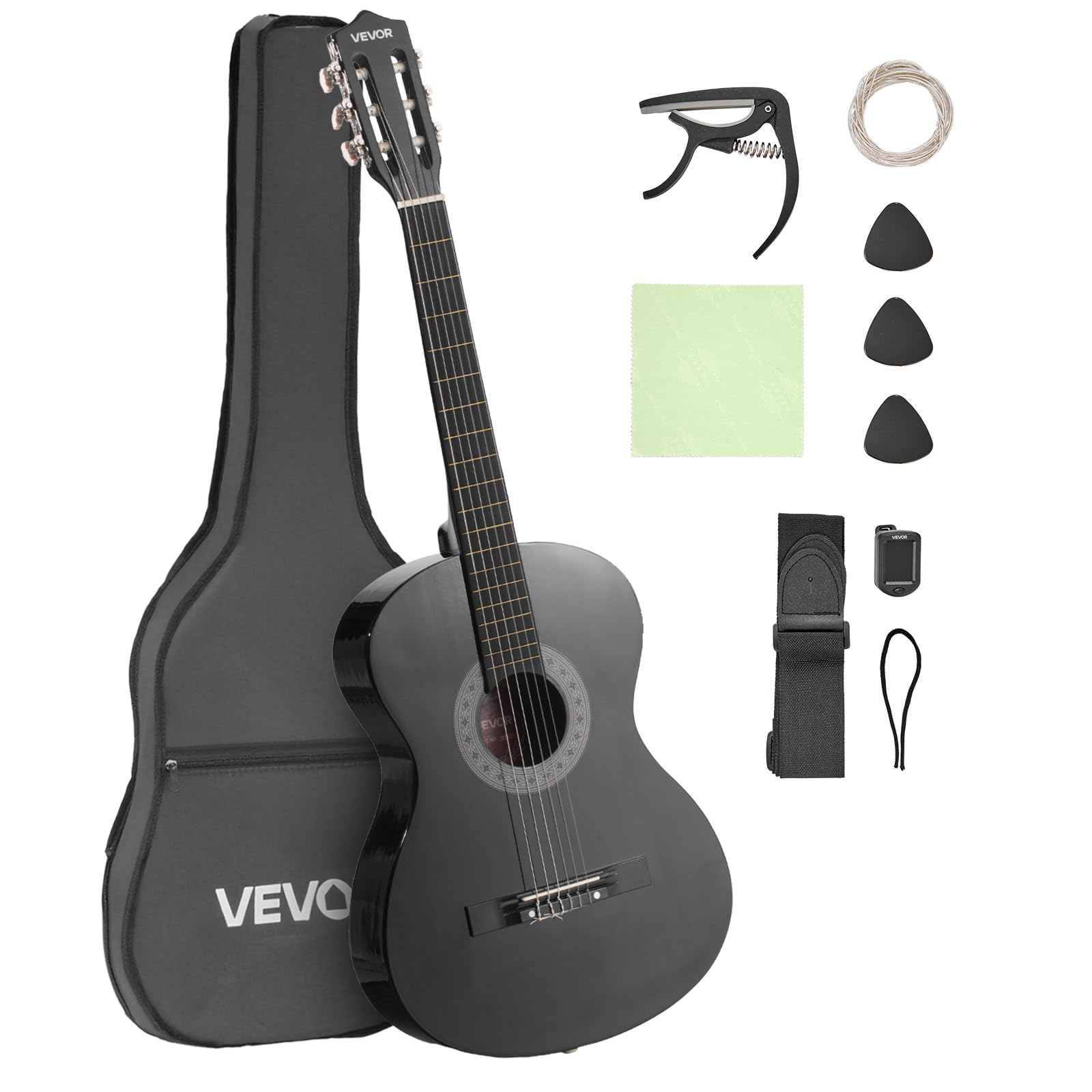 VEVOR Acoustic Guitar, Classical Guitar Starter Kit for Beginners, with Nylon St