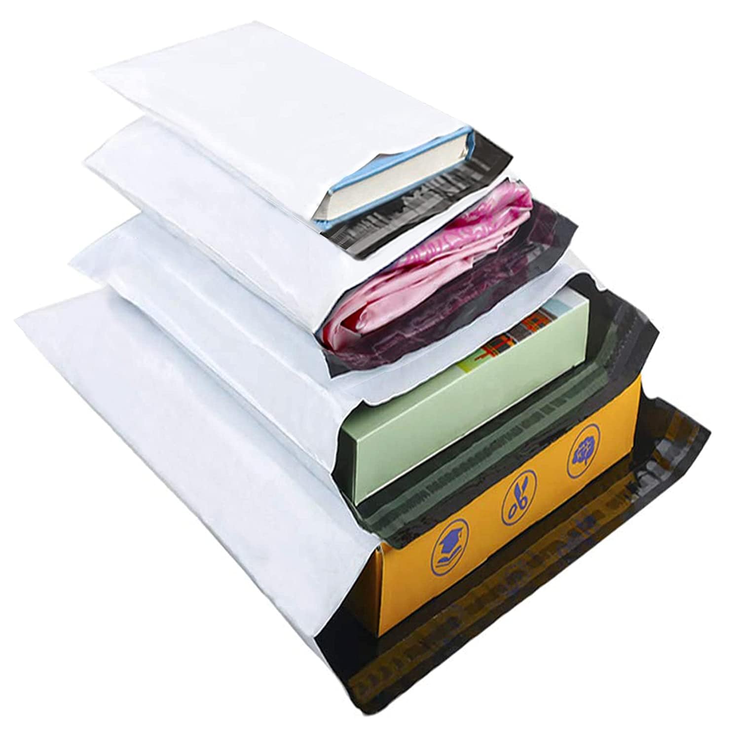 100pcs Postage Bags for Clothes Mixed Sizes Packaging Bags Parcel Bag for Postin
